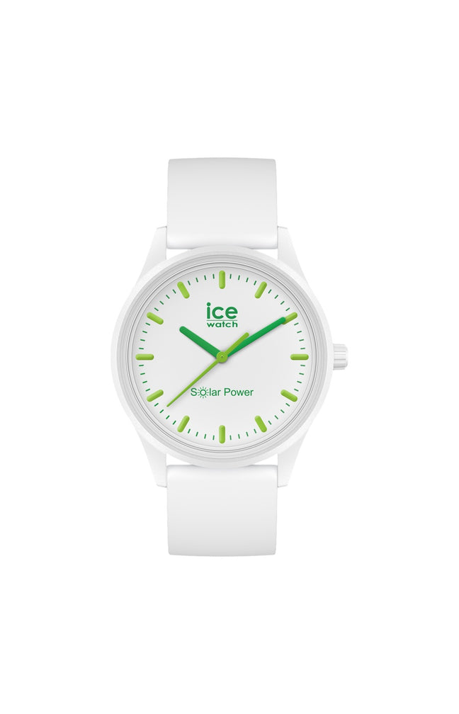 Montre solaire en silicone - ICE Solar Power - Nature - Medium - Blanc et vert
