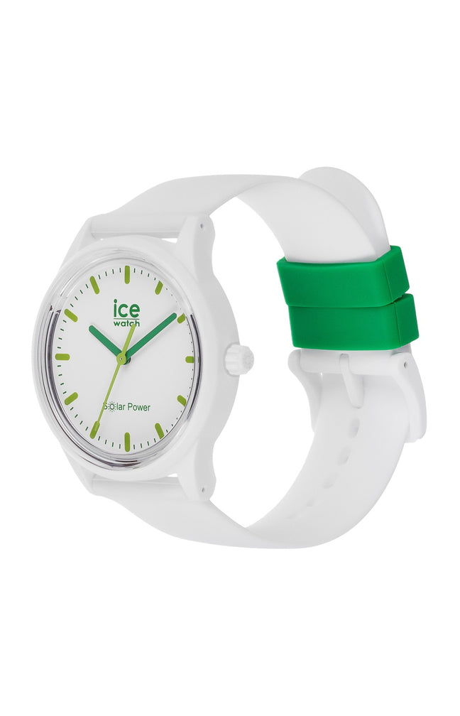 Montre solaire en silicone - ICE Solar Power - Nature - Medium - Blanc et vert