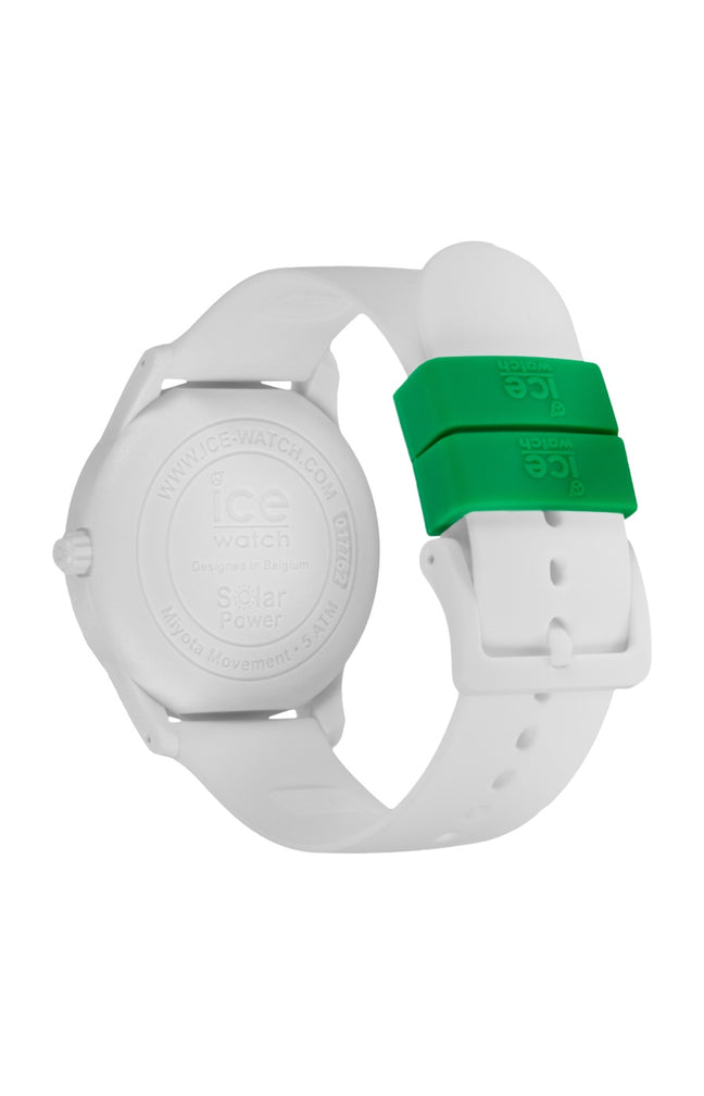 Montre solaire en silicone - ICE Solar Power - Nature - Medium - Blanc et vert
