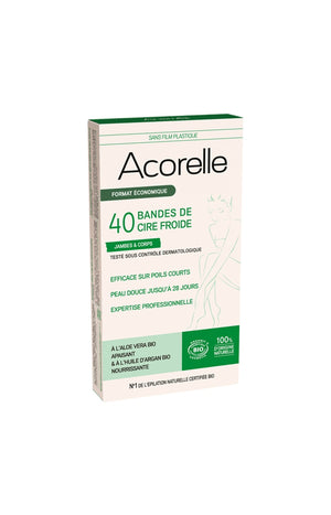 Bandes de cire froide bio - Aloe vera & huile d'argan - Corps - 40 bandes