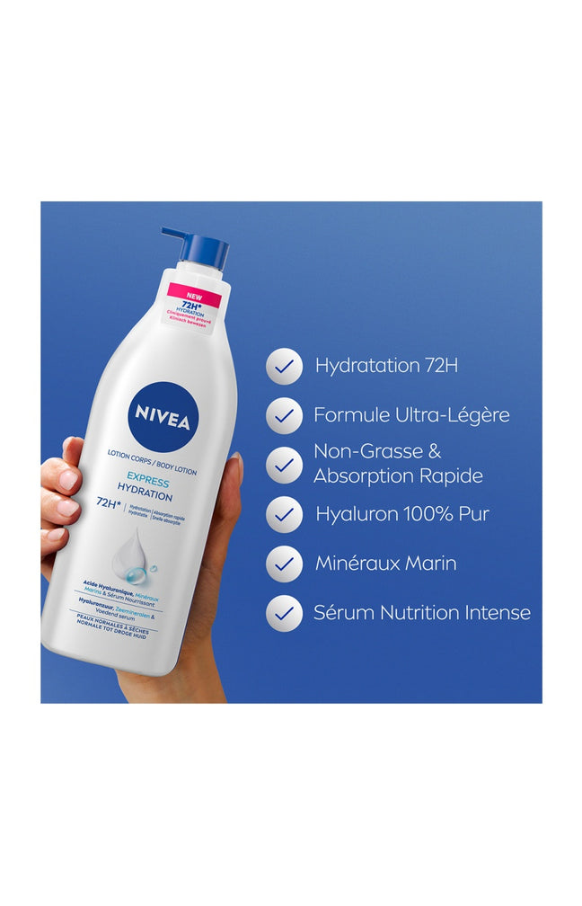 Laits corps hydratants - Hydratation Express - Minéraux marins - Peaux sèches - 2 x 250 ml