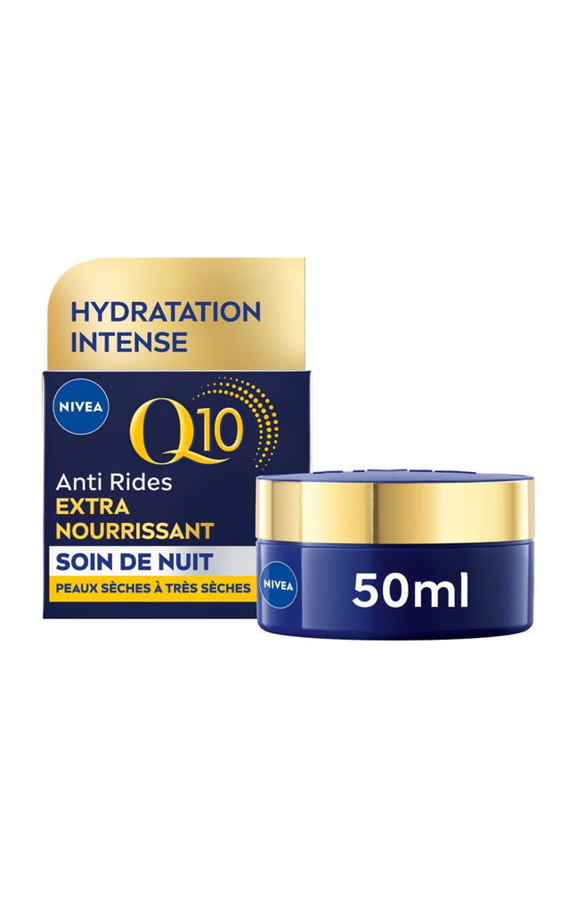 Crème anti-rides - Q10 Power - Huile d'argan - Peaux sèches - Nuit - 50 ml