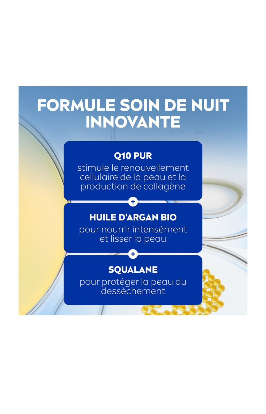 Crème anti-rides - Q10 Power - Huile d'argan - Peaux sèches - Nuit - 50 ml