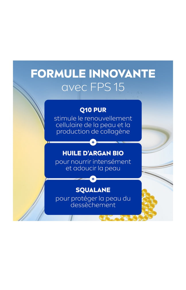 Crème anti-rides SPF15 - Q10 Power - Acide hyaluronique - Visage - Jour - 50 ml
