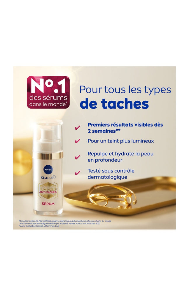 Sérum anti-tâches & anti-âge - Luminous - Acide hyaluronique - Visage - 30ml