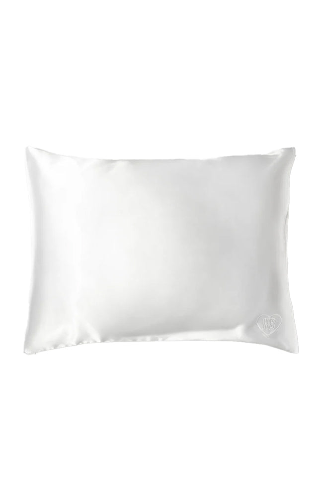 Taie d'oreiller rectangle en satin - Blanc