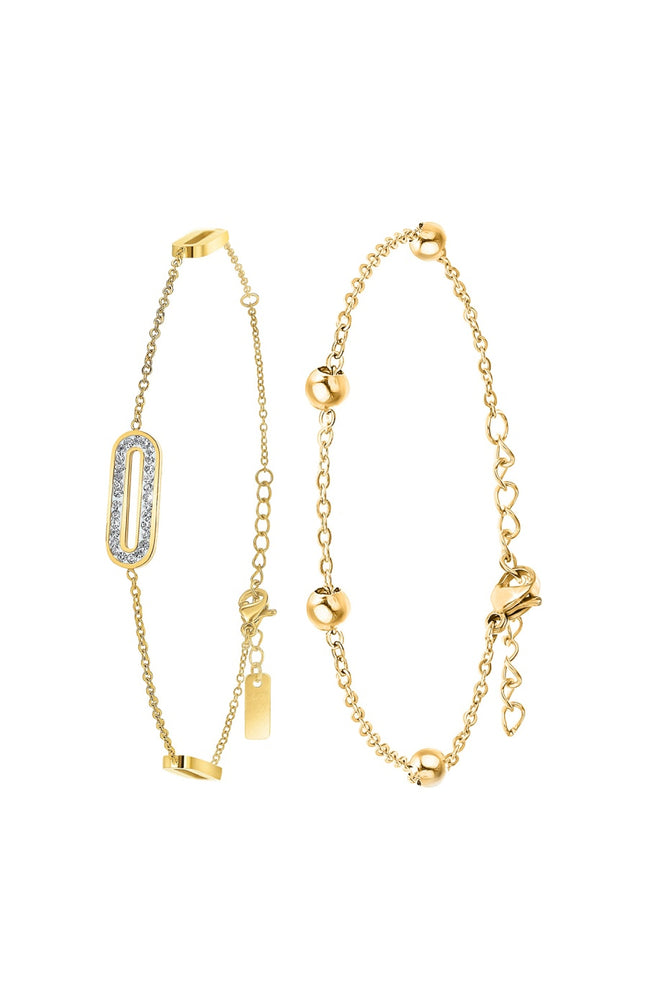 Bracelets - Acier inoxydable doré & cristaux