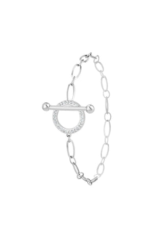 Bracelet - Acier inoxydable & cristaux - Argenté