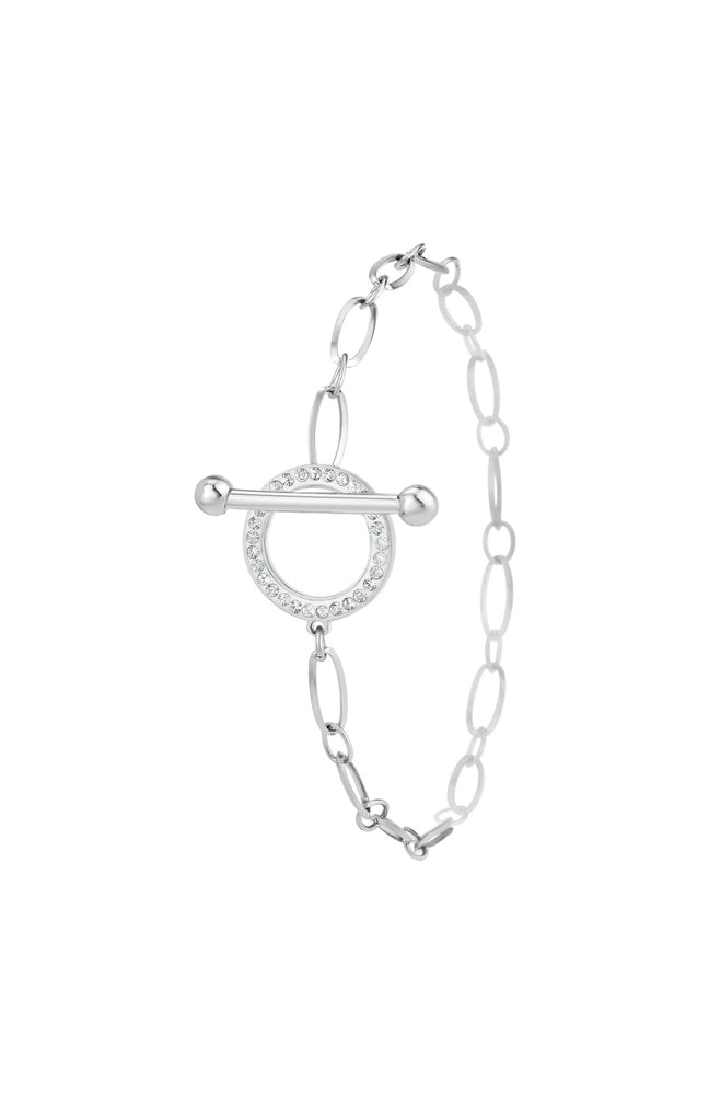 Bracelet - Acier inoxydable & cristaux - Argenté