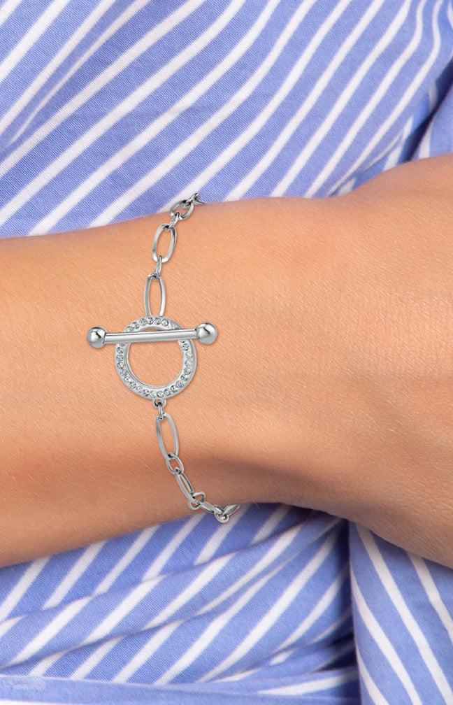 Bracelet - Acier inoxydable & cristaux - Argenté