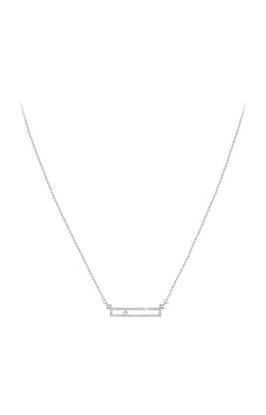 Collier - Acier inoxydable & diamant - Argenté