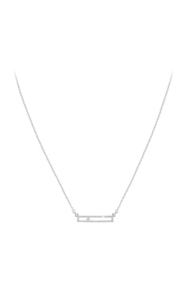 Collier - Acier inoxydable & diamant - Argenté