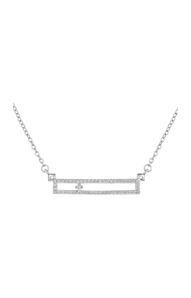 Collier - Acier inoxydable & diamant - Argenté