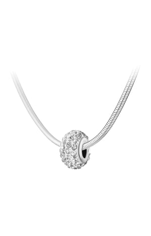 Collier - Acier inoxydable & cristaux - Argenté