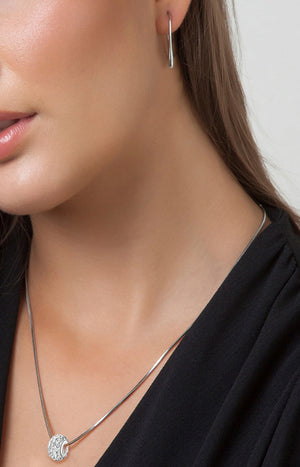 Collier - Acier inoxydable & cristaux - Argenté
