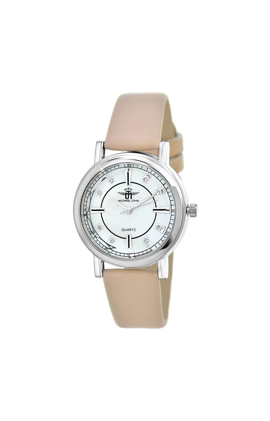 Montre - Laiton argenté & cristaux - 34 mm