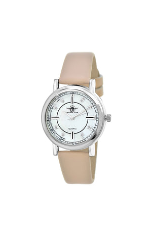 Montre - Laiton argenté & cristaux - 34 mm