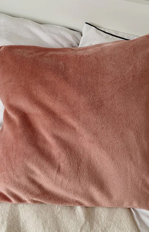 Taie d'oreiller rectangle en satin & microfibre - Rose