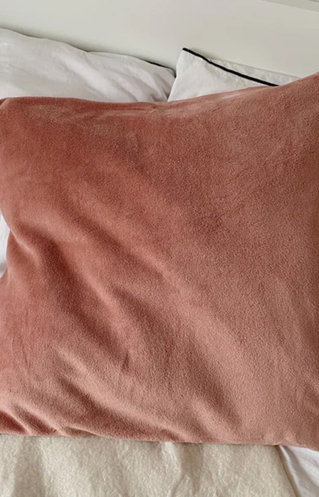 Taie d'oreiller rectangle en satin & microfibre - Rose