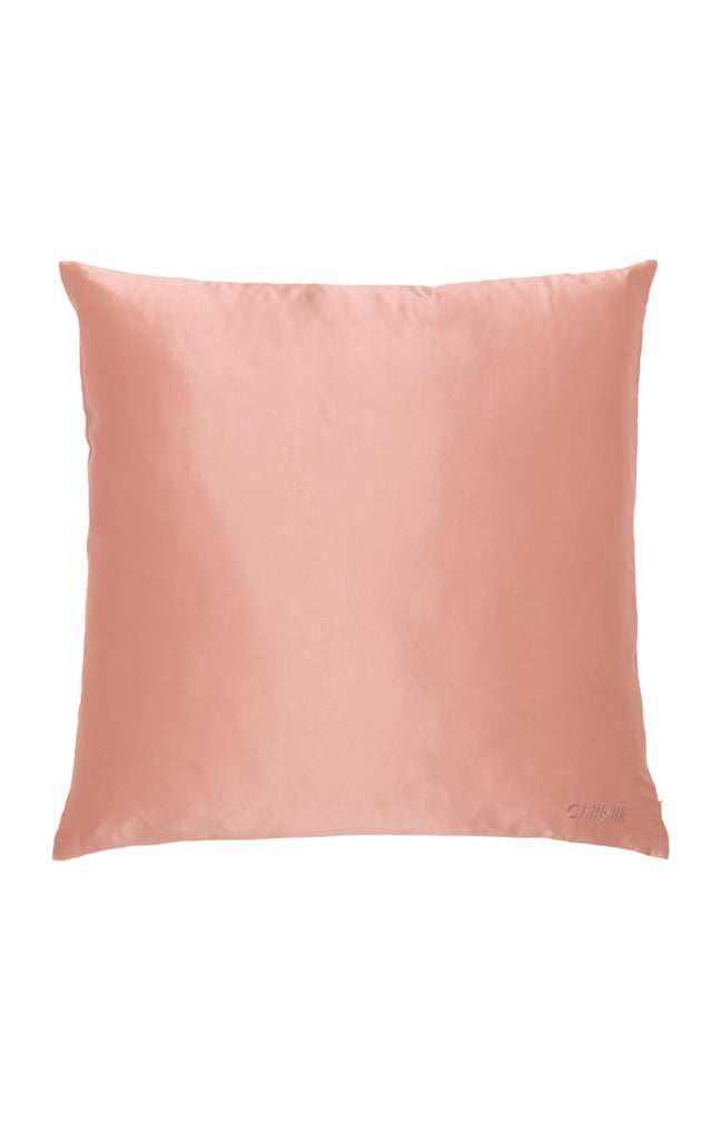 Taie d'oreiller carrée en soie - Doré rose
