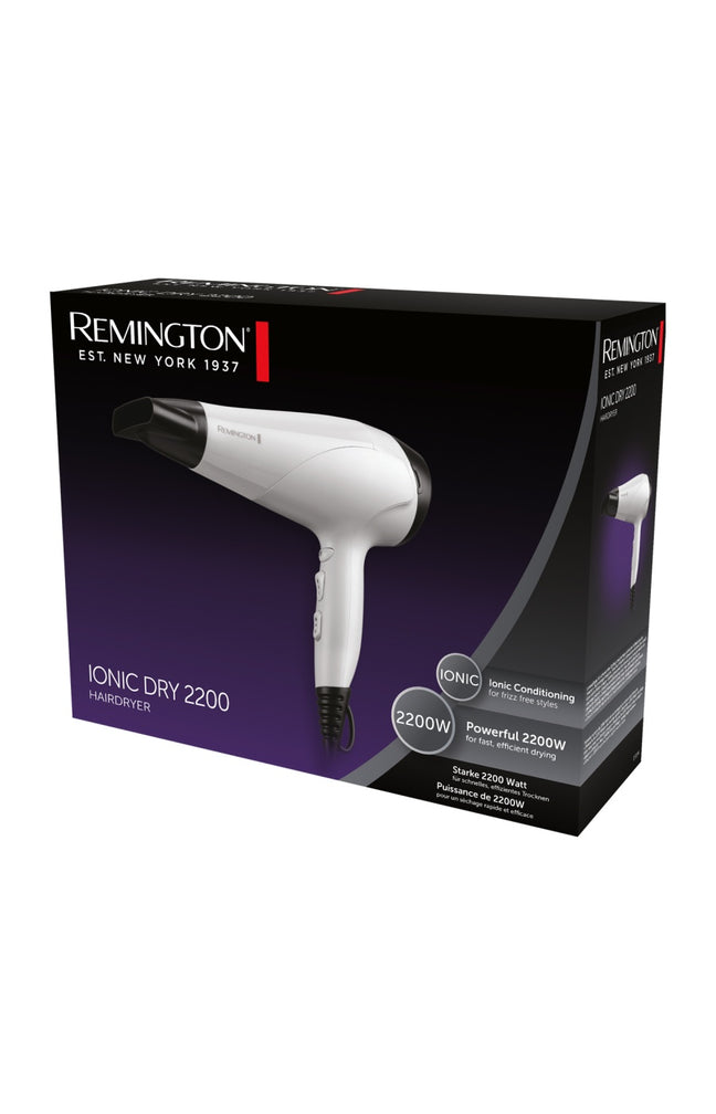 Sèche-cheveux & diffuseur - Ionic Dry - 2200 W - Blanc