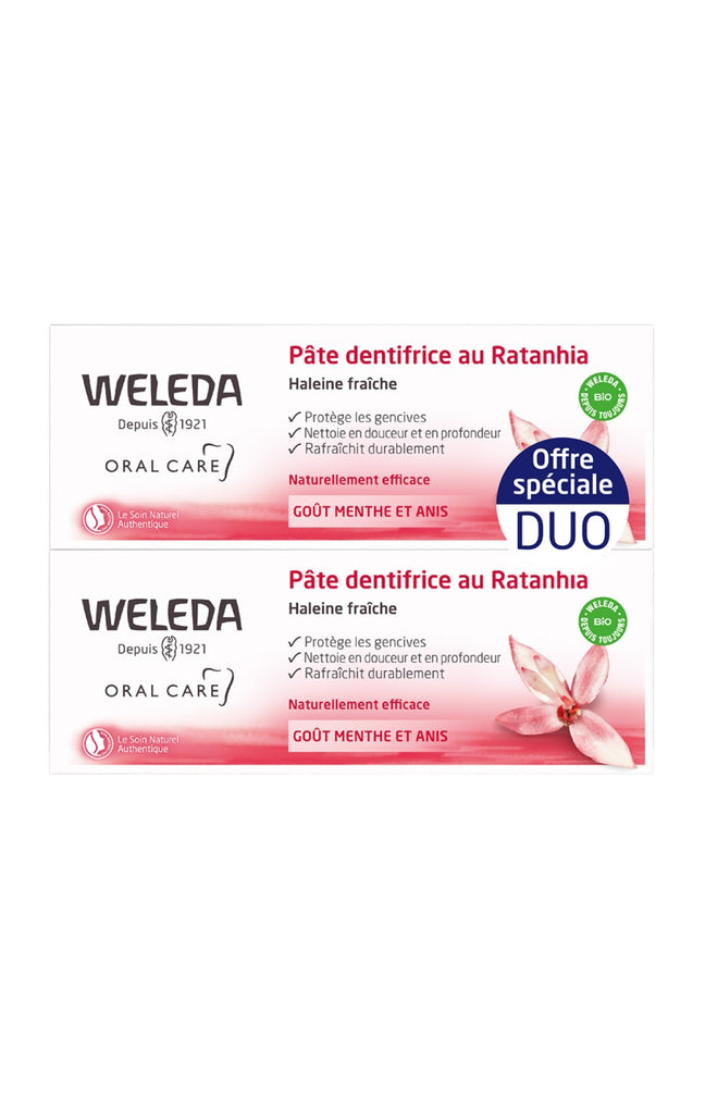 Dentifrices au ratanhia - Menthe & anis - 2 x 75 ml