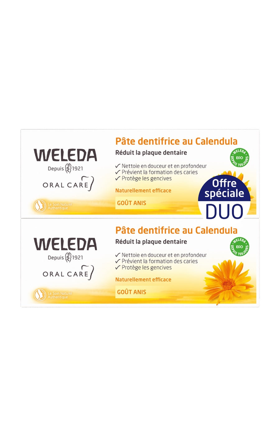 Dentifrices au calendula - Anis - 2 x 75 ml