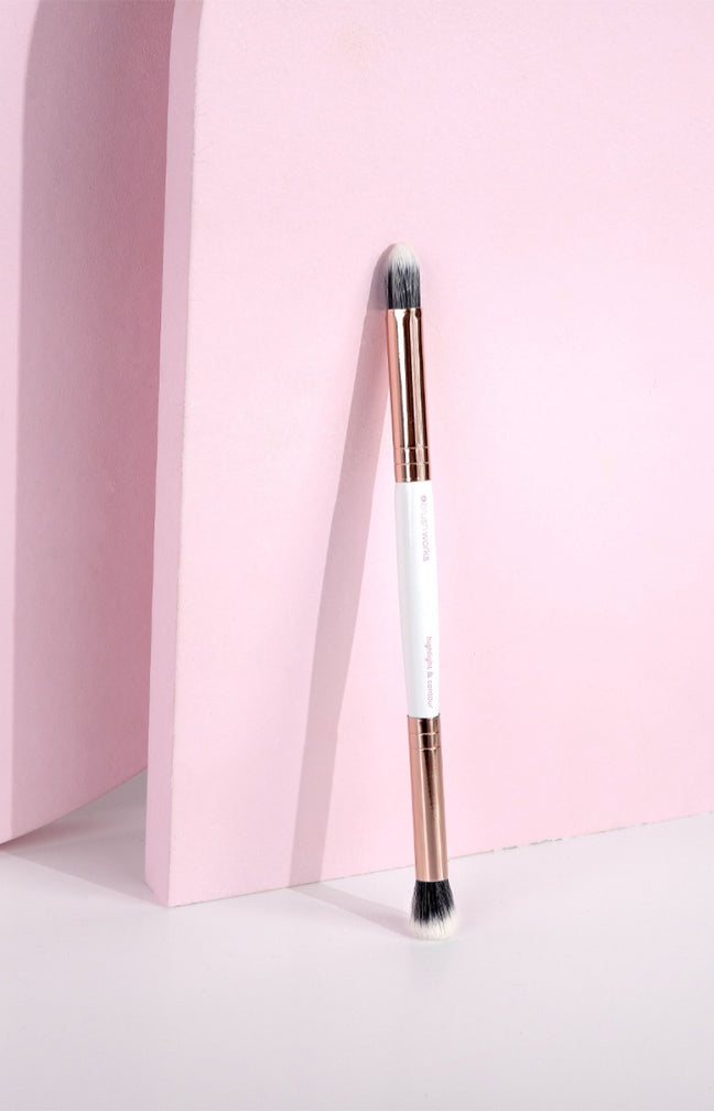 Pinceau contouring & highlighter - White & Gold - Teint