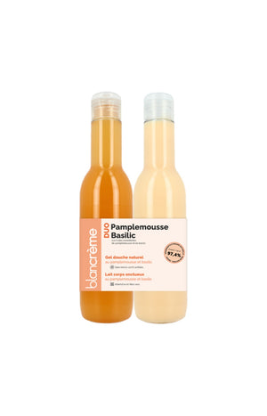 Gel douche & lait hydratant - Pamplemousse & basilic - Corps - 2 x 200 ml
