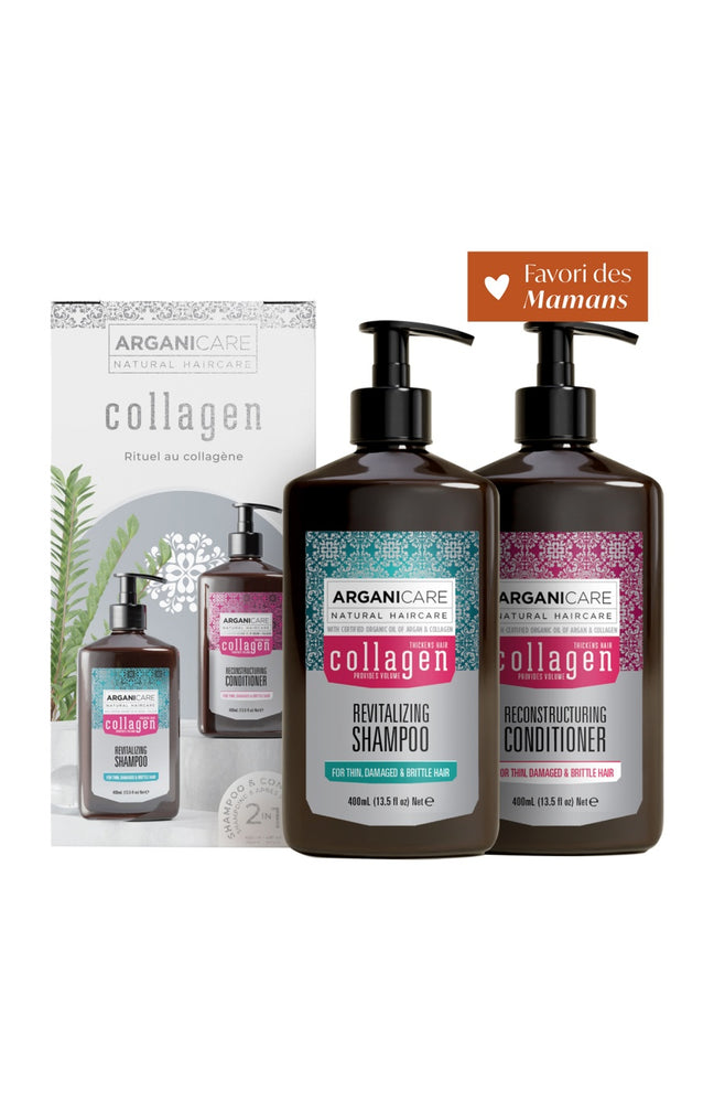 Coffret nourrissant - Collagène - Cheveux fins, dévitalisés & sans volume - 2 x 400 ml