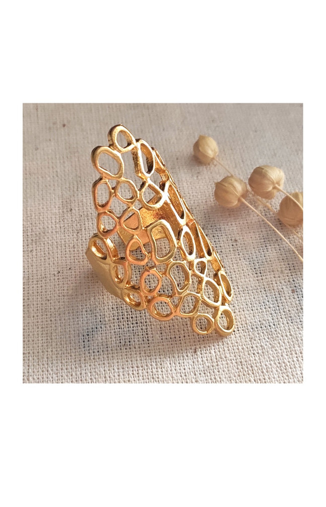 Bague ajustable - Laiton plaqué or