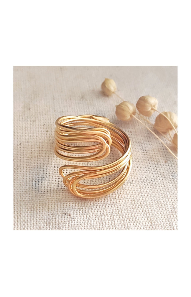 Bague ajustable - Laiton plaqué or