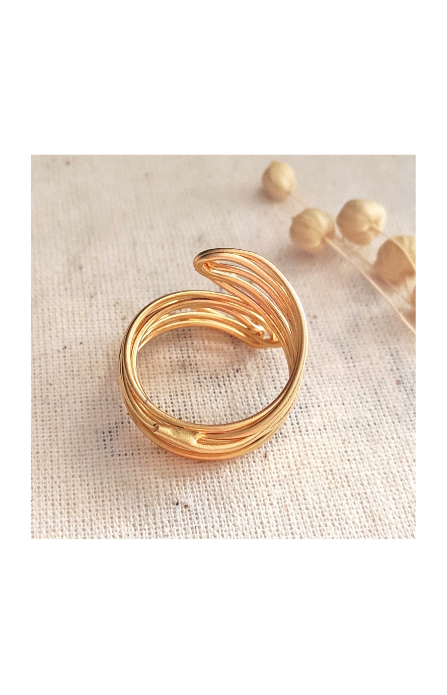 Bague ajustable - Laiton plaqué or