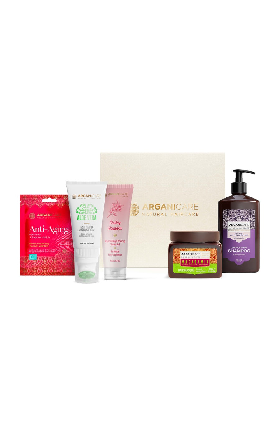 Coffret Corps, visage & cheveux - Aloe Vera, Figue de Barbarie & Macadamia - 5 produits