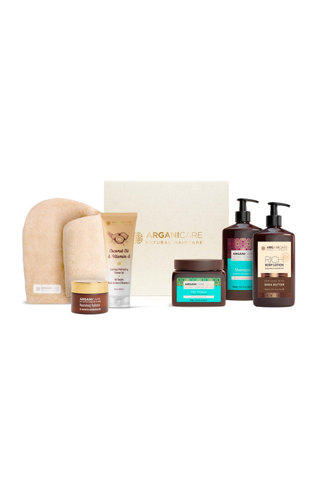Coffret Soin Cheveux & Bien-Être – Argan & Karité - 6 produits