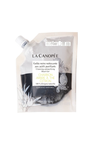 Eco-recharge gelée noire purifiante - Charbon, arbre à thé & citron - Visage - 250 ml