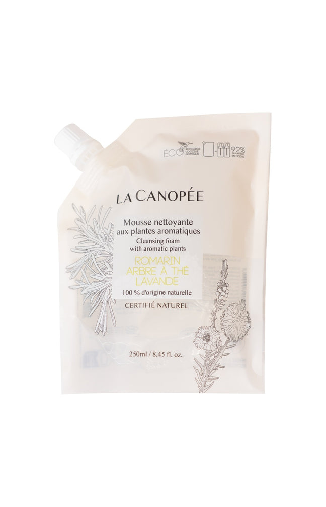 Eco-recharge mousse nettoyante - Romarin, arbre à thé & lavande - Visage - 250 ml
