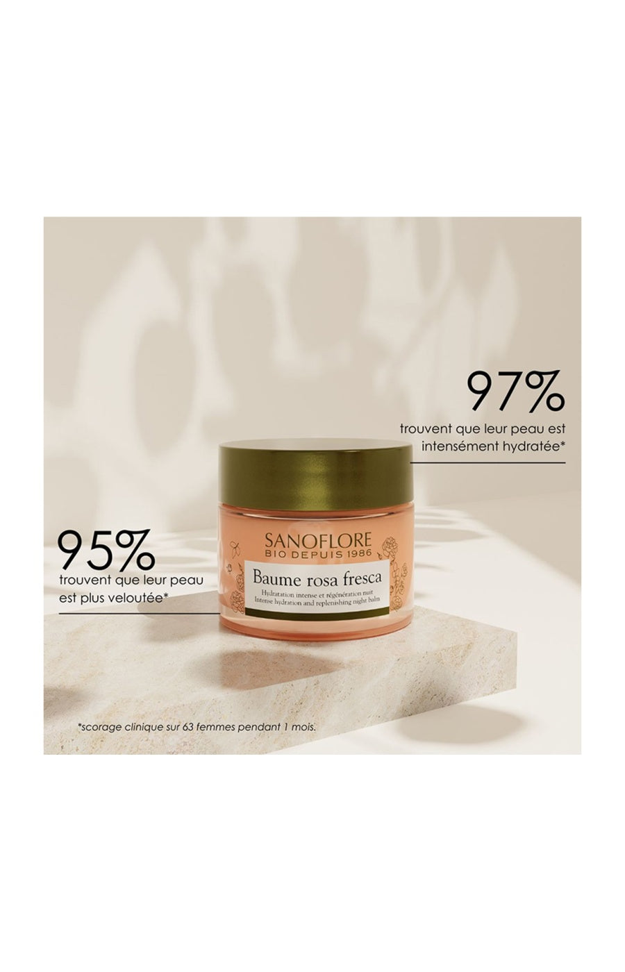 Baume hydratant & régénérant bio - Rosa fresca - Peaux déshydratées - 50 ml