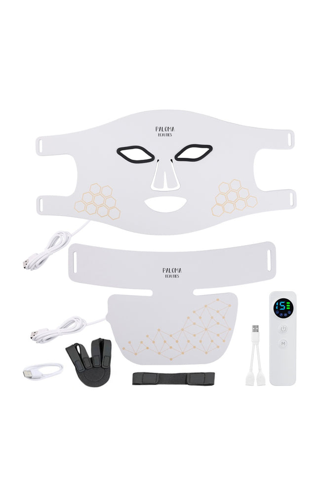 Masque LED visage & cou - Luminothérapie - Blanc