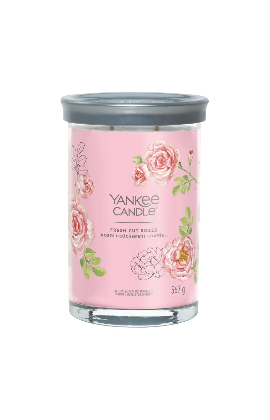 Bougie signature gobelet - Roses fraichement coupées  - Grand modèle - 567 g