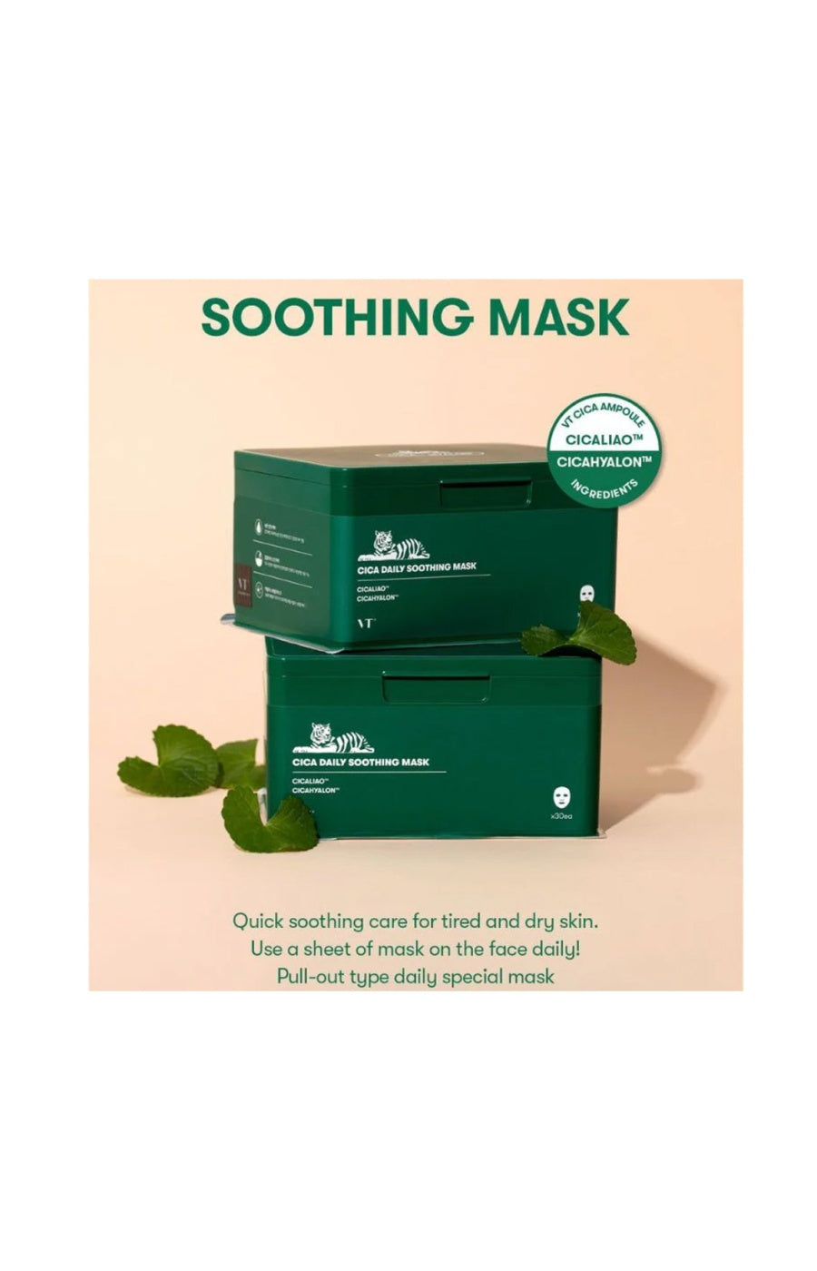Vt Comsetics - Masque apaisant quotidien - Daily Soothing Mask - Visage - 30 pcs
