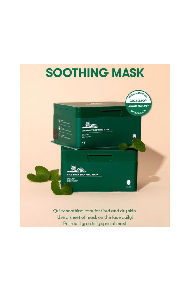 Vt Comsetics - Masque apaisant quotidien - Daily Soothing Mask - Visage - 30 pcs