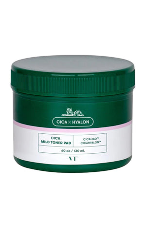 Vt Comsetics - Disques tonifiants exfoliants - Cica Mild Toner Pad - Visage - 60 pièces