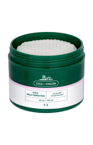 Vt Comsetics - Disques tonifiants exfoliants - Cica Mild Toner Pad - Visage - 60 pièces
