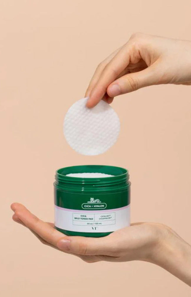 Vt Comsetics - Disques tonifiants exfoliants - Cica Mild Toner Pad - Visage - 60 pièces