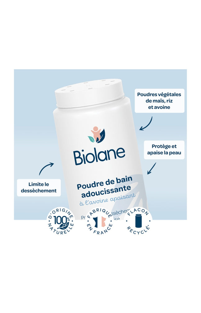 Poudre de bain adoucissante - Poudres de maïs, de riz & d'avoine - 75g