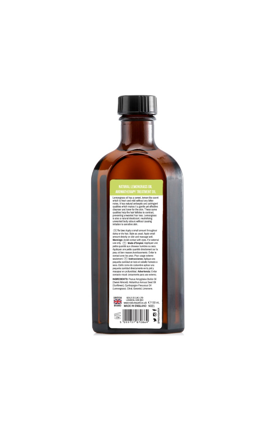 Huile revitalisante - Citronnelle - Corps & cheveux - 150 ml