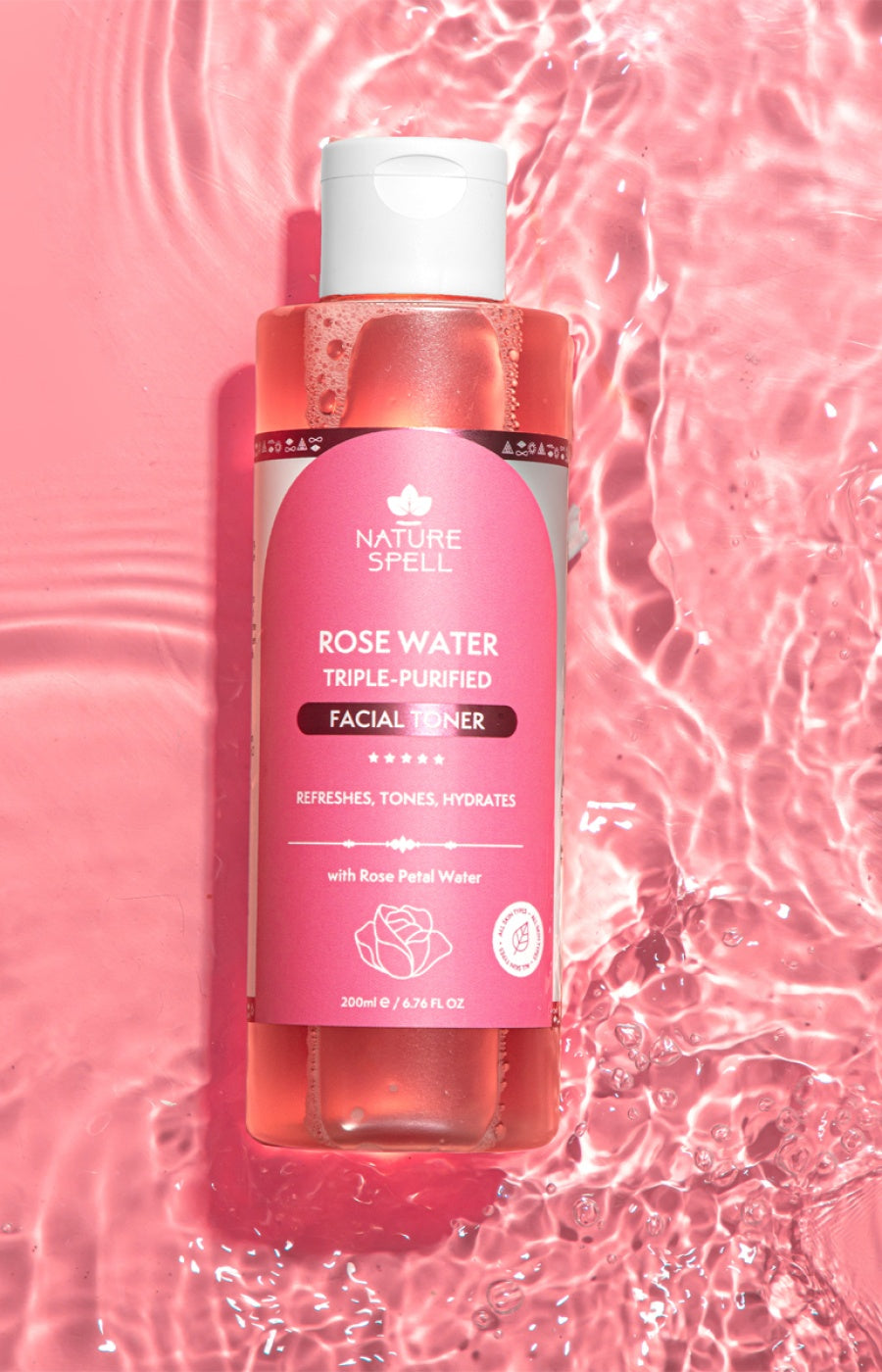 Lotion tonique hydratante - Eau de rose - 200 ml