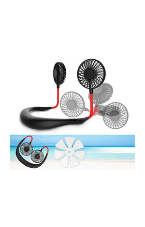 Mini ventilador dual diadema cuello con bateria recargable