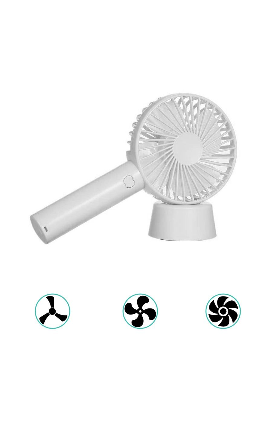 Mini ventilateur rechargeable avec support de table - Blanc